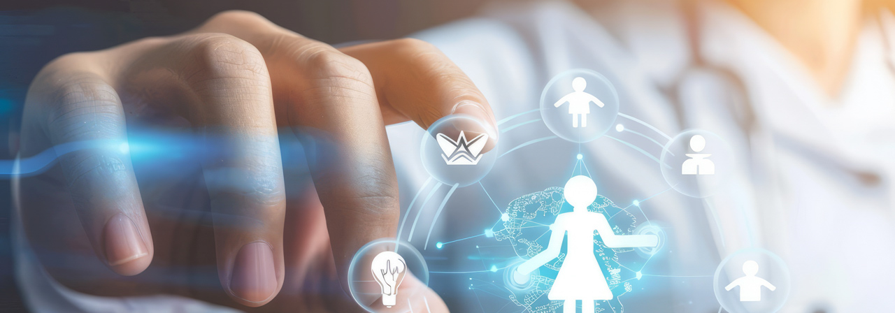Hand organisiert Unternehmensbereiche – Symbol für Change Management, Transformation und nachhaltige Unternehmensentwicklung